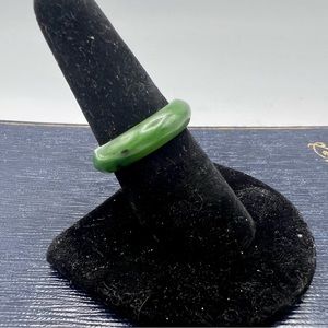 Green carved stone ring size 8 natural gemstone chakra